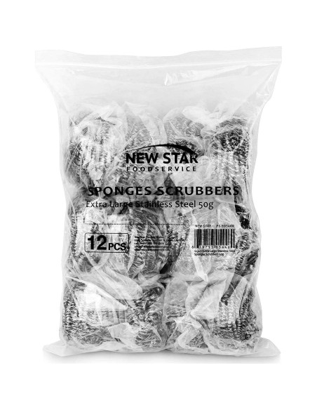 Esponjas de Acero Inoxidable New Star Foodservice 12 Pzas