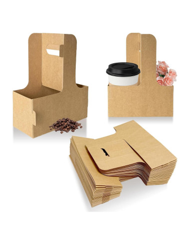 Portavasos desechables UXPEYIC para 2 tazas - 50 unidades