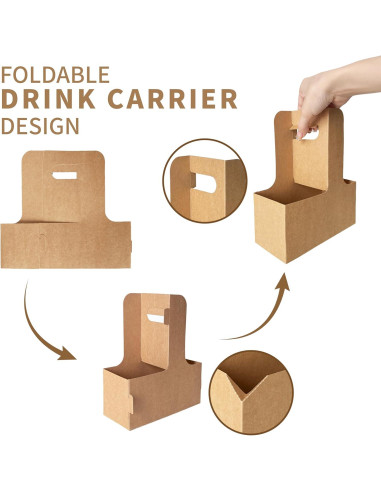 Portavasos desechables UXPEYIC para 2 tazas - 50 unidades
