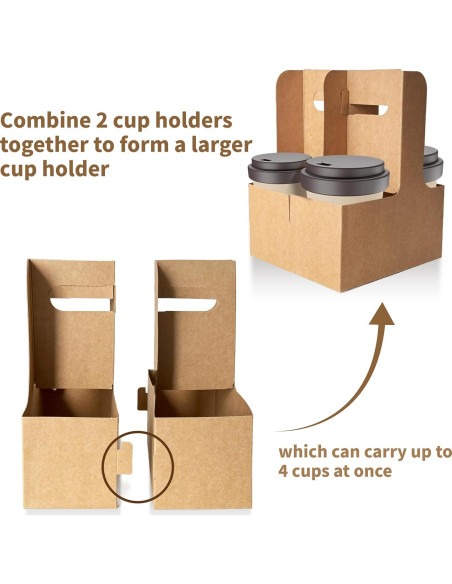 Portavasos desechables UXPEYIC para 2 tazas - 50 unidades