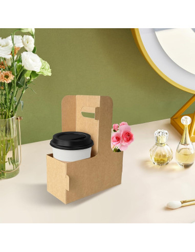 Portavasos desechables UXPEYIC para 2 tazas - 50 unidades