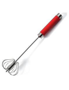 Batidor de huevos Fnoko de acero inoxidable 25,4 cm rojo
