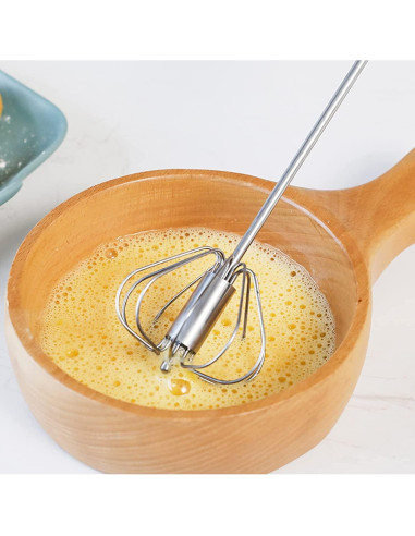 Batidor de huevos Fnoko de acero inoxidable 25,4 cm rojo