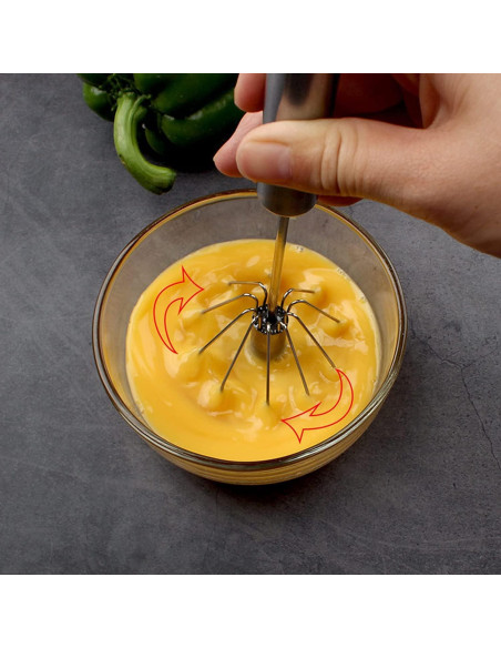 Batidor de huevos Fnoko de acero inoxidable 25,4 cm rojo