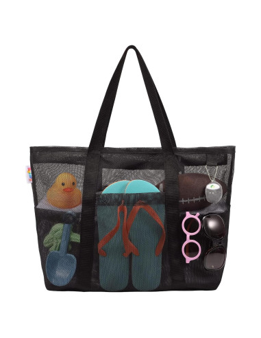 Bolsa de Playa de Malla Tagitary Grande Impermeable 39x20x44cm