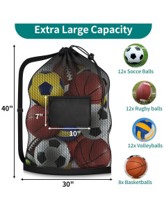 Bolsa de Balón de Fútbol Hoiny Extra Grande 101,6x76,2cm 2