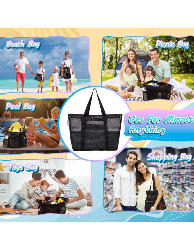 Bolsa de Playa de Malla Tagitary Grande Impermeable 39x20x44cm