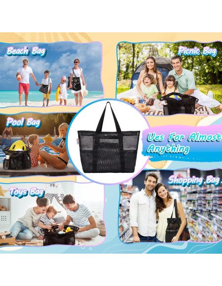 Bolsa de Playa de Malla Tagitary Grande Impermeable 39x20x44cm