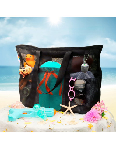 Bolsa de Playa de Malla Tagitary Grande Impermeable 39x20x44cm