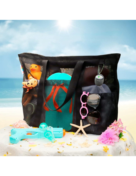 Bolsa de Playa de Malla Tagitary Grande Impermeable 39x20x44cm