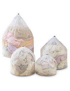 4 Bolsas de Lavandería de Malla LUNHAJIN - Resistente y Lavable