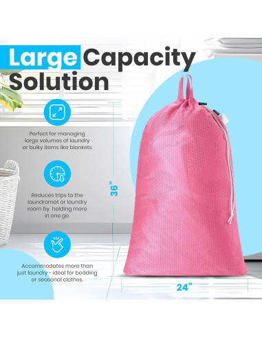 Bolsa de lavandería malla rosa Handy Laundry 1-Pack