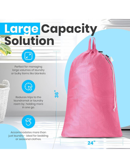 Bolsa de lavandería malla rosa Handy Laundry 1-Pack