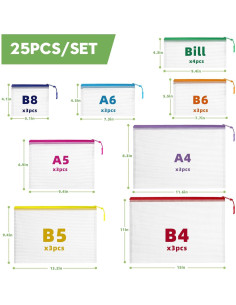 25 Bolsas de Cremallera YOPCDJ para Organización Multicolor 2