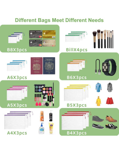 25 Bolsas de Cremallera YOPCDJ para Organización Multicolor