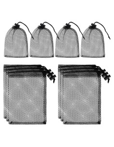 10 Bolsas de Malla con Cierre de Cordón Sliverdew 15x10cm