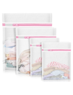 4 Bolsas de Lavandería MIAETFH Malla Fina para Prendas