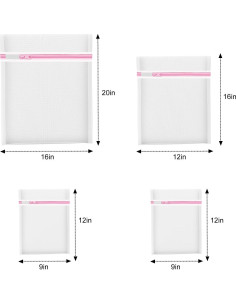 4 Bolsas de Lavandería MIAETFH Malla Fina para Prendas 2