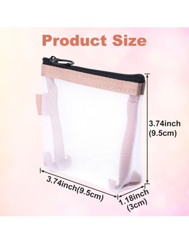 3pcs Mini Bolsa de Malla Nylon BEIQIYA Transparente