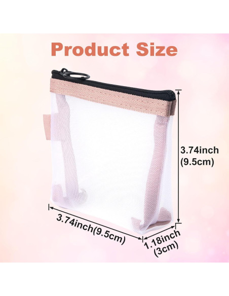 3pcs Mini Bolsa de Malla Nylon BEIQIYA Transparente