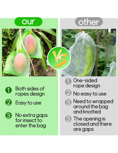 40 Bolsas de Protección de Frutas Fulasiteu 17,8x22,9cm Verde 2