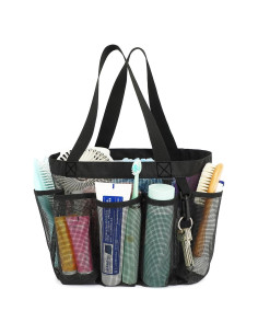 Caddy de Ducha Fammart Portátil con 7 Bolsillos Negros