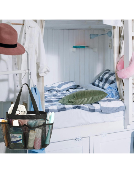 Caddy de Ducha Fammart Portátil con 7 Bolsillos Negros