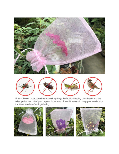 100 Bolsas de Organza Rosa 10x15 cm con Cuerda para Regalos