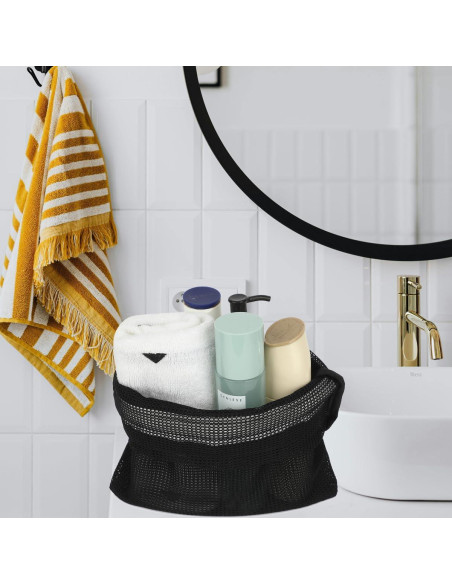 Caddy de Ducha Portátil GYEUKHAM Negro 30x10 cm Secado Rápido