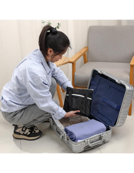 Caddy de Ducha Portátil GYEUKHAM Negro 30x10 cm Secado Rápido