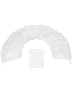 100 Bolsas de Organza Blancas 7x9 cm para Regalos 2