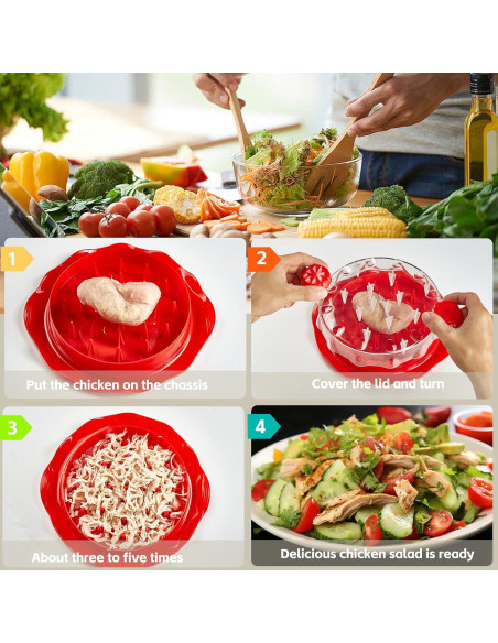 Desmenuzador de Pollo LIDIFC Grande con Cepillo - Azul