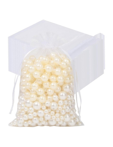 Bolsas de Organza Transparente Hopttreely Blancas 10x15 cm 50PCS