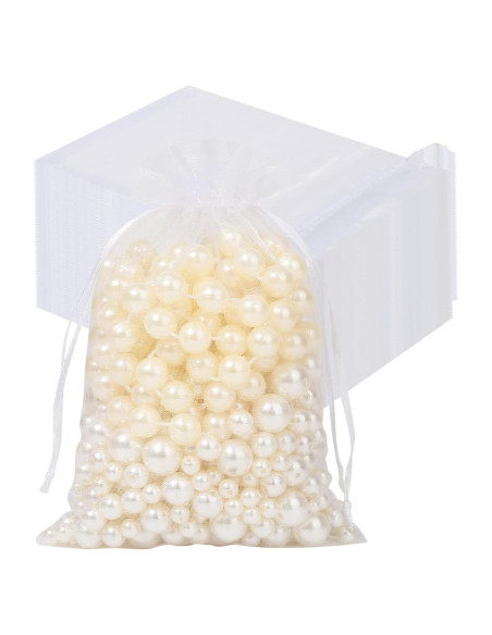 Bolsas de Organza Transparente Hopttreely Blancas 10x15 cm 50PCS