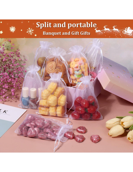 Bolsas de Organza Transparente Hopttreely Blancas 10x15 cm 50PCS