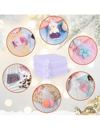 Bolsas de Organza Transparente Hopttreely Blancas 10x15 cm 50PCS