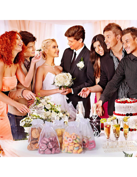 Bolsas de Organza Transparente Hopttreely Blancas 10x15 cm 50PCS