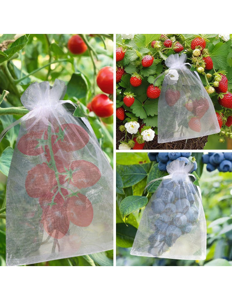 Bolsas de Organza Transparente Hopttreely Blancas 10x15 cm 50PCS