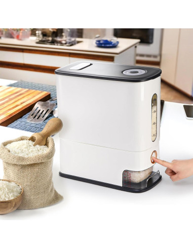 Contenedor de Arroz Grande ZEAYEA 11,34 kg con Tapa y Taza