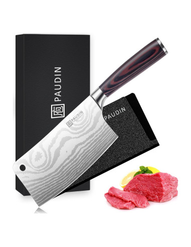 Cuchillo Cleaver PAUDIN 30.4 cm Acero Inoxidable Mango Madera