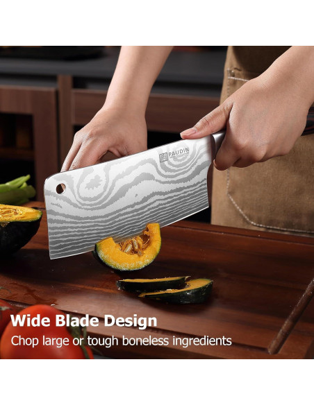 Cuchillo Cleaver PAUDIN 30.4 cm Acero Inoxidable Mango Madera