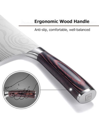 Cuchillo Cleaver PAUDIN 30.4 cm Acero Inoxidable Mango Madera