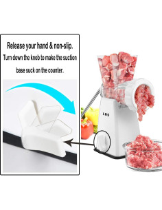 Molinillo de Carne Manual LHS Acero Inoxidable Blanco 0.79kg 2