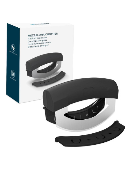 Cuchillo Mezzaluna KITCHENDAO Doble Hoja Acero Inoxidable