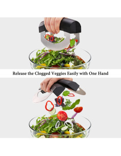 Cuchillo Mezzaluna KITCHENDAO Doble Hoja Acero Inoxidable 2