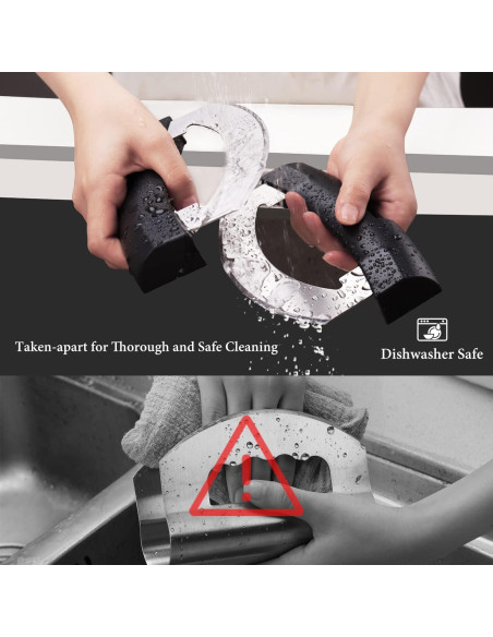 Cuchillo Mezzaluna KITCHENDAO Doble Hoja Acero Inoxidable