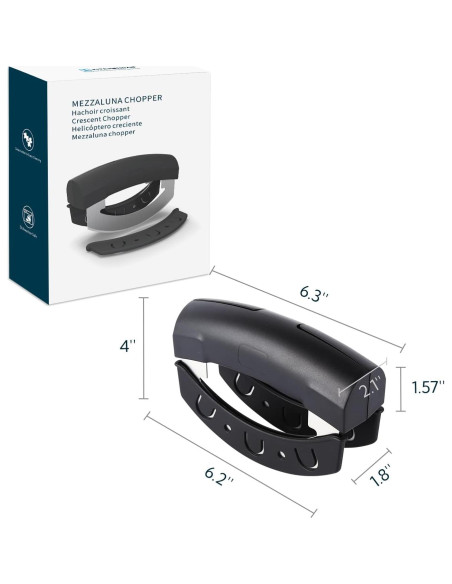 Cuchillo Mezzaluna KITCHENDAO Doble Hoja Acero Inoxidable