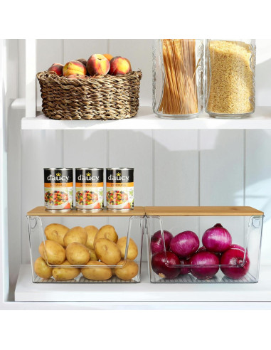 2 Organizadores Apilables Spacemart para Cebollas y Papas