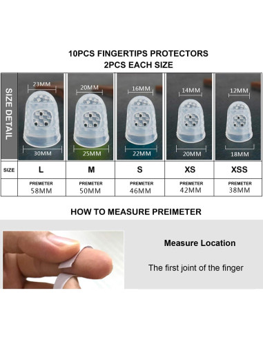 Set de Protectores de Dedo y Picks para Guitarra Silicona