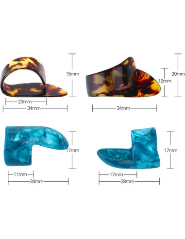 Set de Protectores de Dedo y Picks para Guitarra Silicona